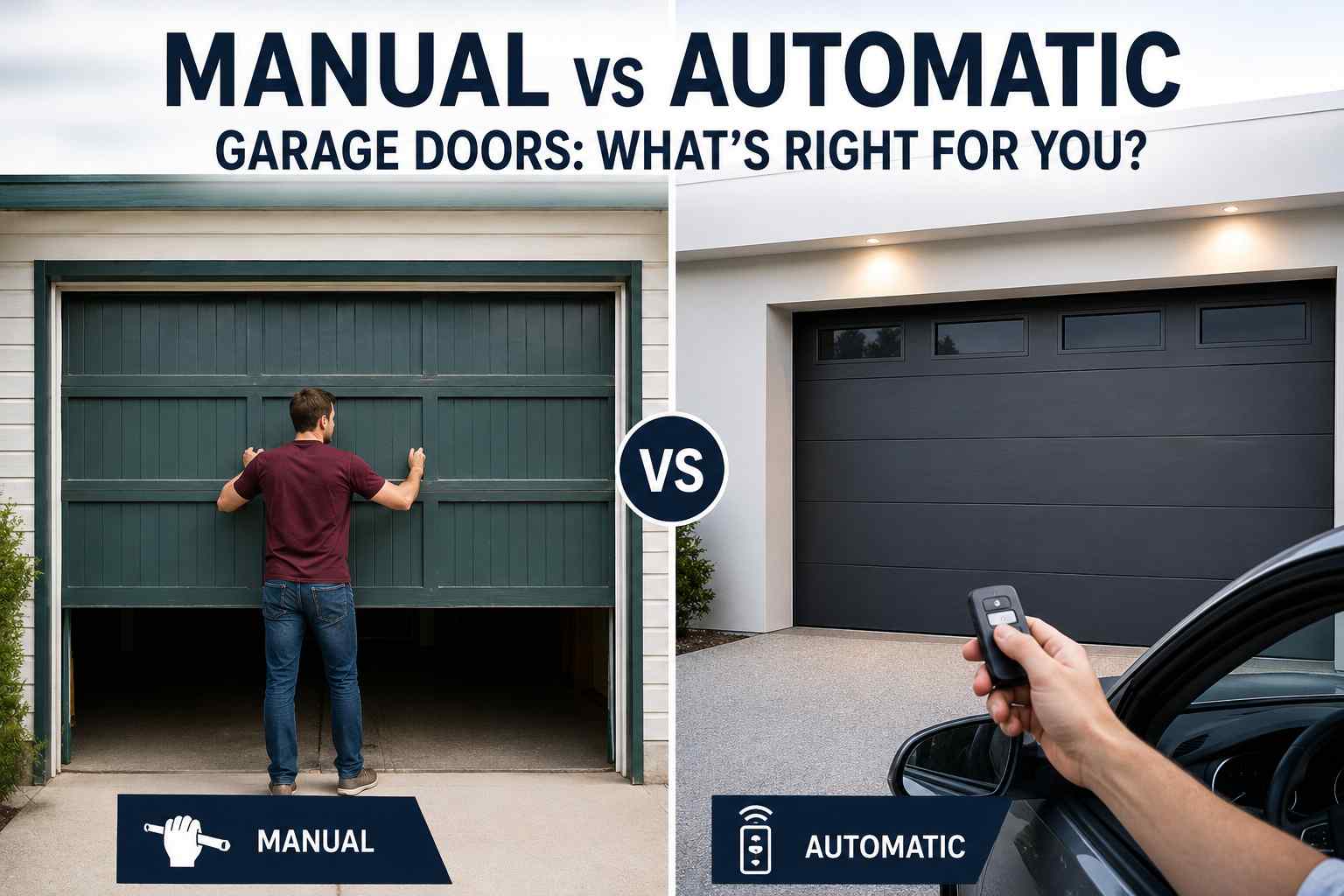 Manual vs Automatic Garage Doors What’s Right for You