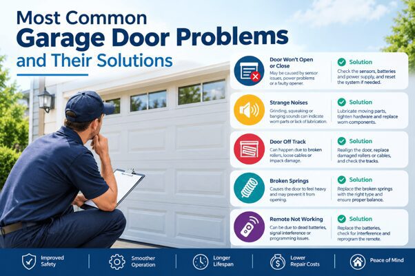 Most Common Garage Door Problems and Their Solutions